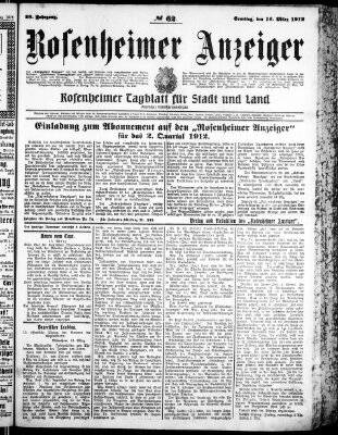 Rosenheimer Anzeiger Samstag 16. März 1912