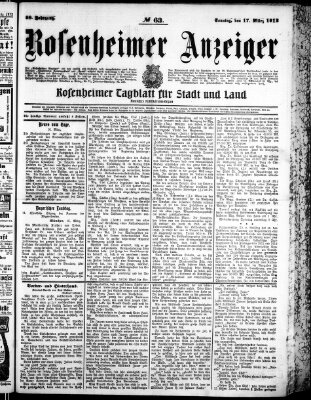 Rosenheimer Anzeiger Sonntag 17. März 1912