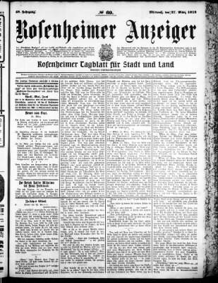 Rosenheimer Anzeiger Mittwoch 27. März 1912