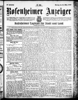 Rosenheimer Anzeiger Sonntag 31. März 1912