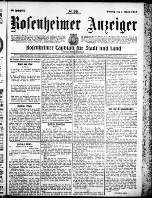 Rosenheimer Anzeiger Sonntag 7. April 1912