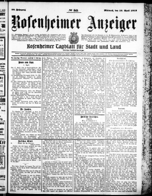 Rosenheimer Anzeiger Mittwoch 10. April 1912