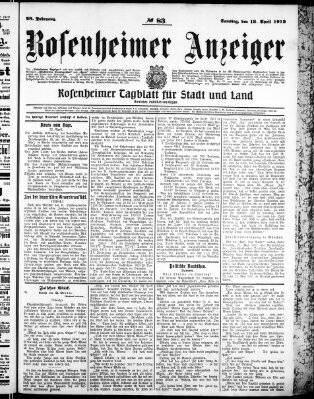 Rosenheimer Anzeiger Samstag 13. April 1912