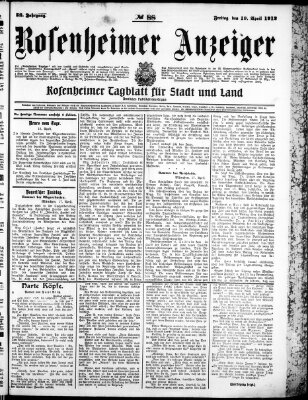 Rosenheimer Anzeiger Freitag 19. April 1912