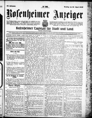 Rosenheimer Anzeiger Sonntag 28. April 1912