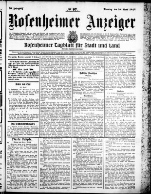 Rosenheimer Anzeiger Dienstag 30. April 1912