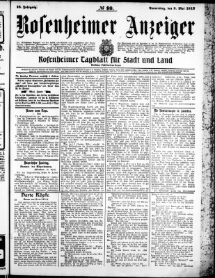 Rosenheimer Anzeiger Donnerstag 2. Mai 1912