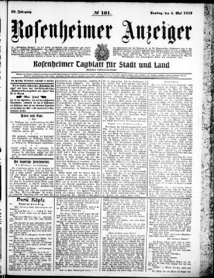 Rosenheimer Anzeiger Samstag 4. Mai 1912