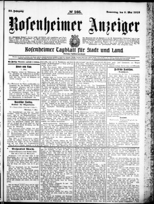 Rosenheimer Anzeiger Donnerstag 9. Mai 1912