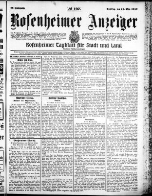 Rosenheimer Anzeiger Samstag 11. Mai 1912