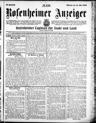 Rosenheimer Anzeiger Mittwoch 15. Mai 1912