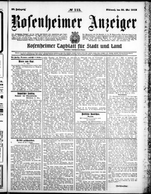 Rosenheimer Anzeiger Mittwoch 22. Mai 1912