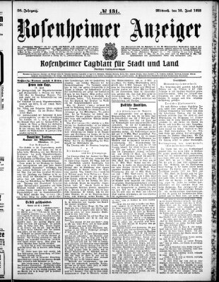 Rosenheimer Anzeiger Mittwoch 12. Juni 1912