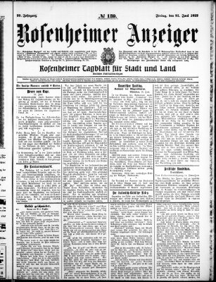 Rosenheimer Anzeiger Freitag 21. Juni 1912