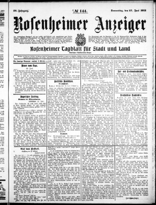 Rosenheimer Anzeiger Donnerstag 27. Juni 1912