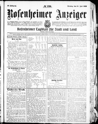 Rosenheimer Anzeiger Dienstag 16. Juli 1912