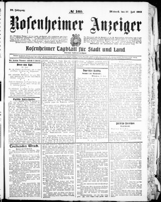 Rosenheimer Anzeiger Mittwoch 17. Juli 1912