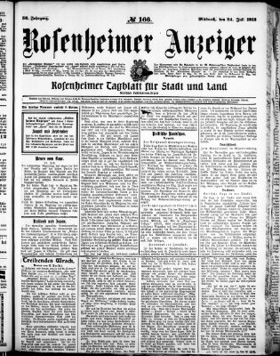 Rosenheimer Anzeiger Mittwoch 24. Juli 1912