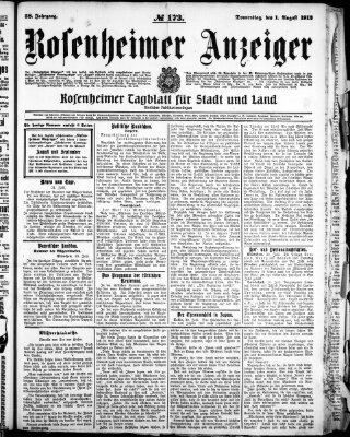 Rosenheimer Anzeiger Donnerstag 1. August 1912