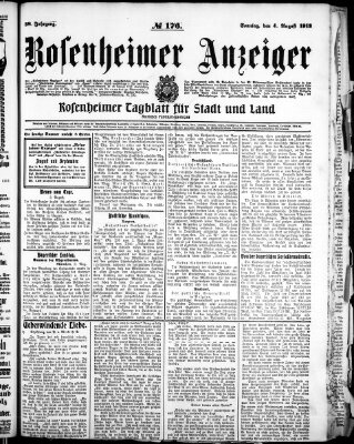 Rosenheimer Anzeiger Sonntag 4. August 1912