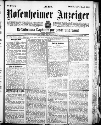 Rosenheimer Anzeiger Mittwoch 7. August 1912