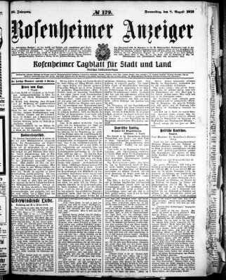 Rosenheimer Anzeiger Donnerstag 8. August 1912