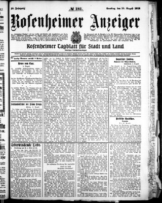 Rosenheimer Anzeiger Samstag 10. August 1912