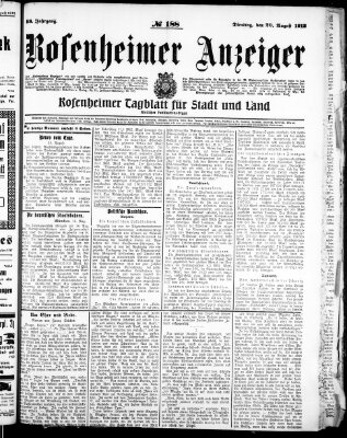 Rosenheimer Anzeiger Dienstag 20. August 1912