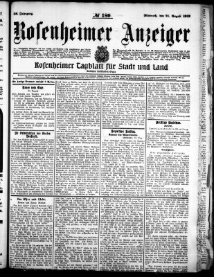 Rosenheimer Anzeiger Mittwoch 21. August 1912