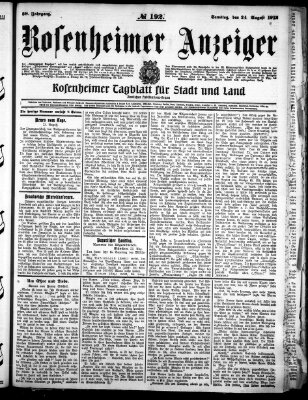 Rosenheimer Anzeiger Samstag 24. August 1912