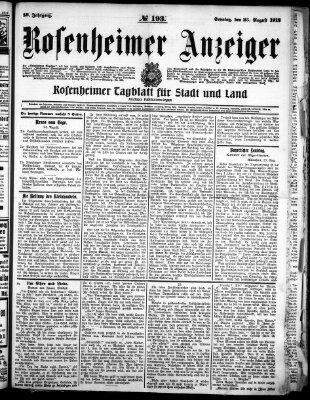 Rosenheimer Anzeiger Sonntag 25. August 1912