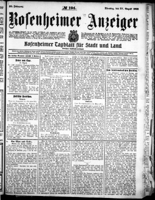 Rosenheimer Anzeiger Dienstag 27. August 1912