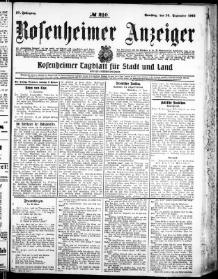 Rosenheimer Anzeiger Samstag 14. September 1912
