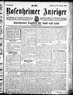 Rosenheimer Anzeiger Sonntag 29. September 1912