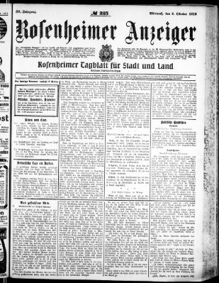 Rosenheimer Anzeiger Mittwoch 2. Oktober 1912