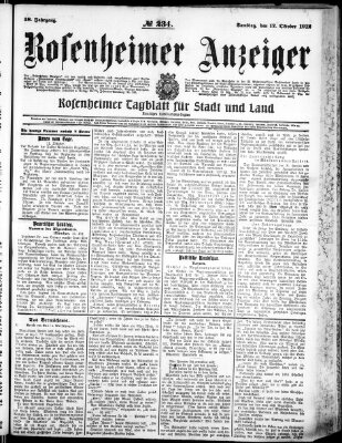 Rosenheimer Anzeiger Samstag 12. Oktober 1912