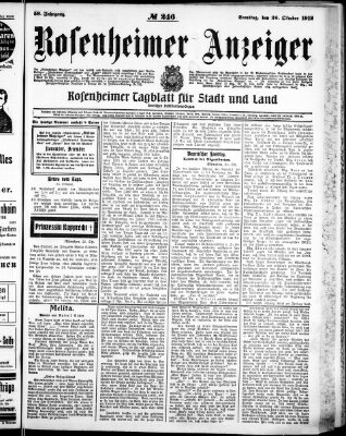 Rosenheimer Anzeiger Samstag 26. Oktober 1912