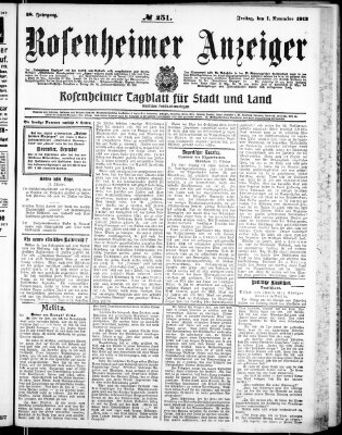 Rosenheimer Anzeiger Freitag 1. November 1912