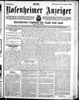 Rosenheimer Anzeiger Donnerstag 14. November 1912