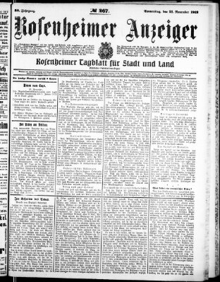 Rosenheimer Anzeiger Donnerstag 21. November 1912