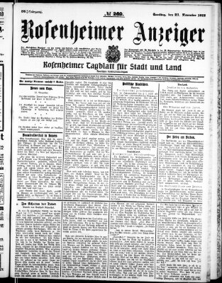 Rosenheimer Anzeiger Samstag 23. November 1912