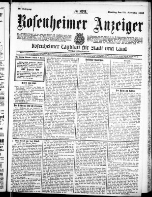 Rosenheimer Anzeiger Samstag 30. November 1912