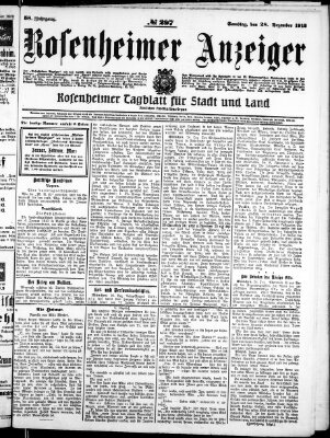 Rosenheimer Anzeiger Samstag 28. Dezember 1912