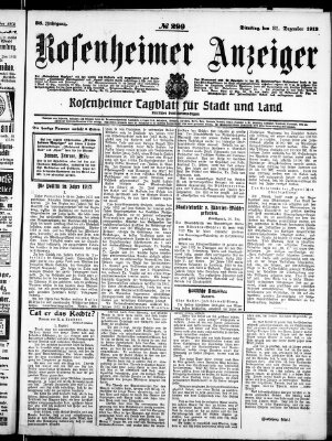 Rosenheimer Anzeiger Dienstag 31. Dezember 1912