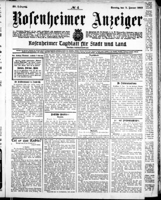 Rosenheimer Anzeiger Sonntag 5. Januar 1913