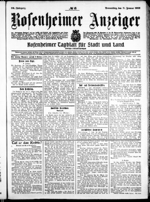 Rosenheimer Anzeiger Donnerstag 9. Januar 1913