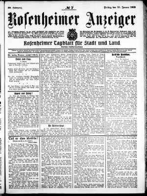 Rosenheimer Anzeiger Freitag 10. Januar 1913