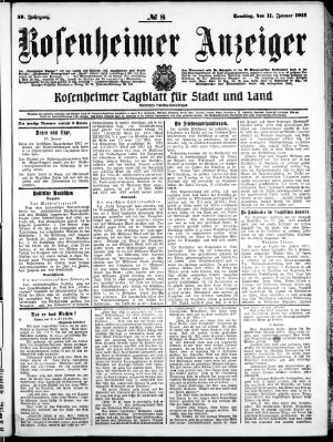 Rosenheimer Anzeiger Samstag 11. Januar 1913