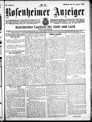 Rosenheimer Anzeiger Mittwoch 15. Januar 1913