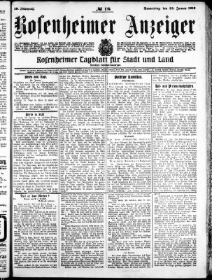 Rosenheimer Anzeiger Donnerstag 23. Januar 1913